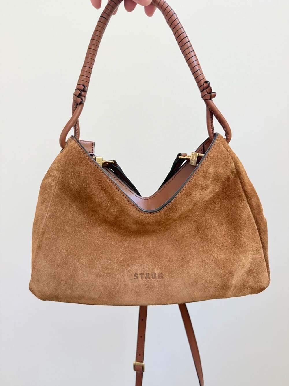 STAUD Valerie Suede Shoulder Bag